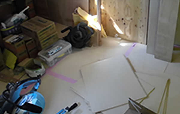 足の踏み場もない室内